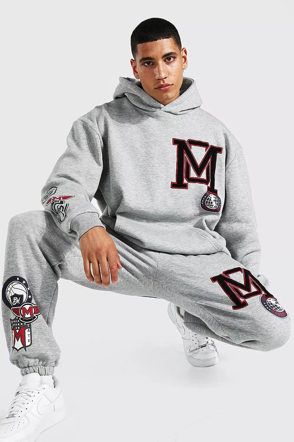 Boohooman grey tracksuit online